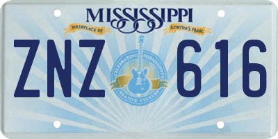 MS license plate ZNZ616