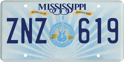 MS license plate ZNZ619