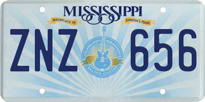 MS license plate ZNZ656