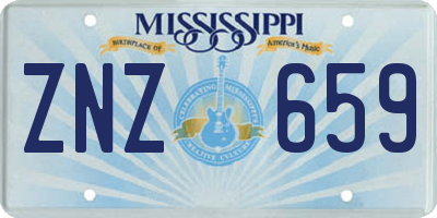 MS license plate ZNZ659