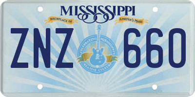 MS license plate ZNZ660