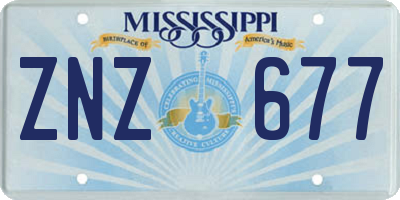 MS license plate ZNZ677
