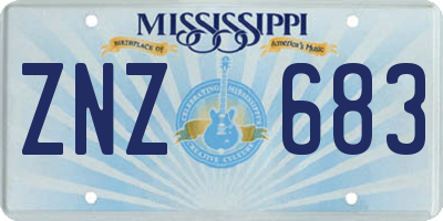 MS license plate ZNZ683