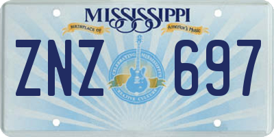 MS license plate ZNZ697