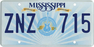 MS license plate ZNZ715