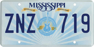 MS license plate ZNZ719
