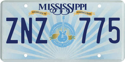 MS license plate ZNZ775