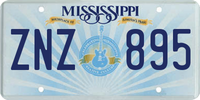 MS license plate ZNZ895