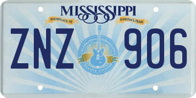 MS license plate ZNZ906