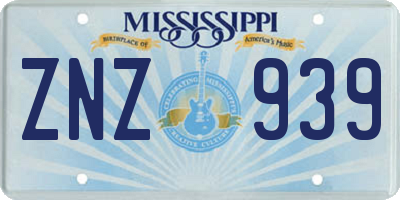MS license plate ZNZ939