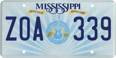 MS license plate ZOA339