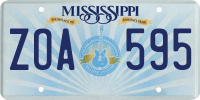 MS license plate ZOA595