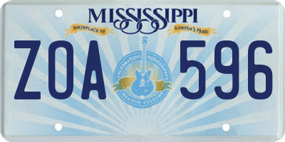 MS license plate ZOA596