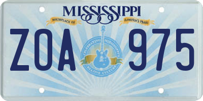 MS license plate ZOA975