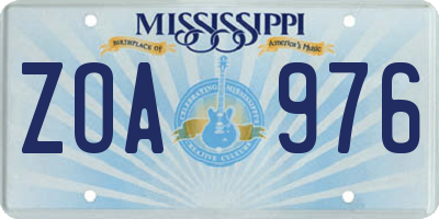 MS license plate ZOA976