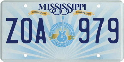 MS license plate ZOA979
