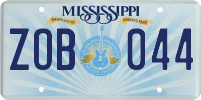 MS license plate ZOB044