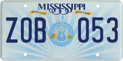 MS license plate ZOB053