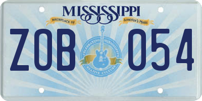 MS license plate ZOB054