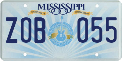 MS license plate ZOB055