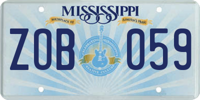 MS license plate ZOB059