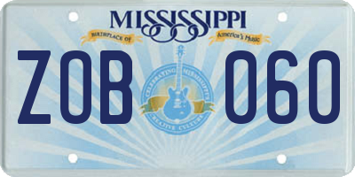 MS license plate ZOB060