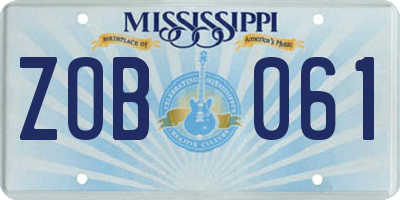 MS license plate ZOB061