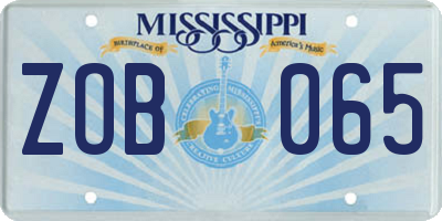 MS license plate ZOB065