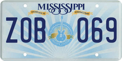 MS license plate ZOB069
