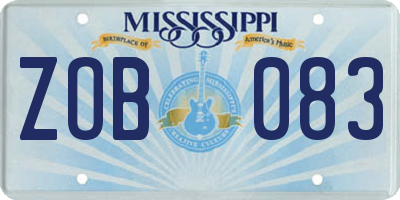MS license plate ZOB083