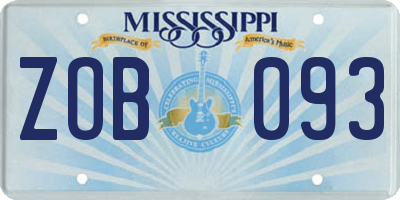 MS license plate ZOB093