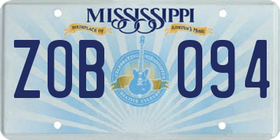 MS license plate ZOB094