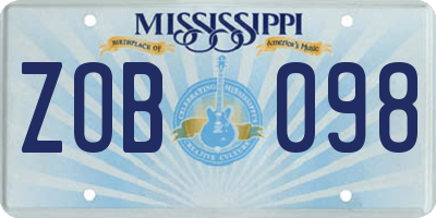 MS license plate ZOB098