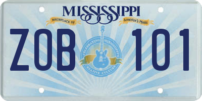 MS license plate ZOB101