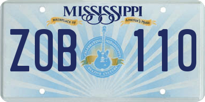 MS license plate ZOB110