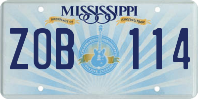 MS license plate ZOB114