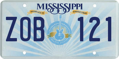 MS license plate ZOB121