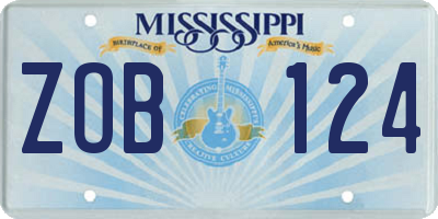 MS license plate ZOB124