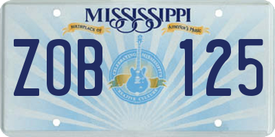 MS license plate ZOB125