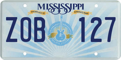 MS license plate ZOB127
