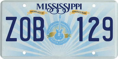 MS license plate ZOB129