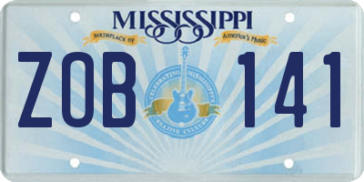 MS license plate ZOB141