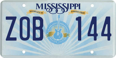 MS license plate ZOB144