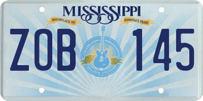 MS license plate ZOB145