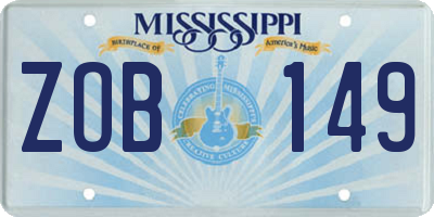 MS license plate ZOB149