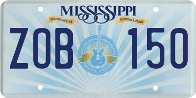 MS license plate ZOB150
