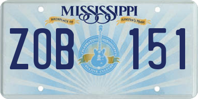 MS license plate ZOB151