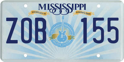 MS license plate ZOB155