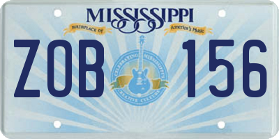 MS license plate ZOB156