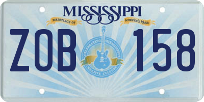 MS license plate ZOB158